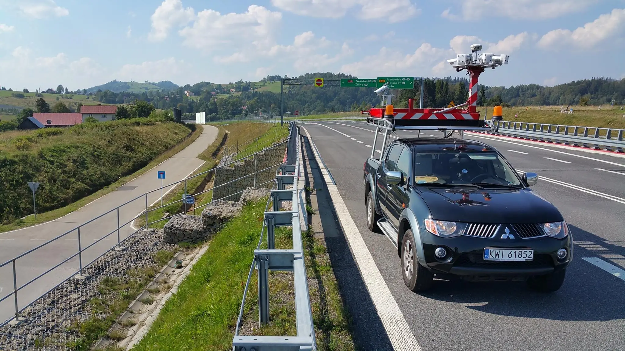 Fotogrametryczna chmura punktów - węzeł komunikacyjny i autostrada.